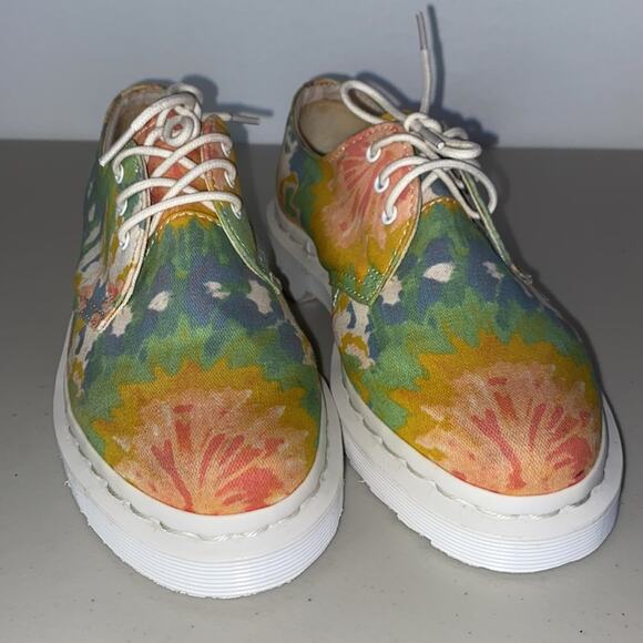 Dr. Martens 5 White Green Blue V Lester MTD Oxfords Tie-Dye Canvas Upper Lace-Up - Picture 7 of 12